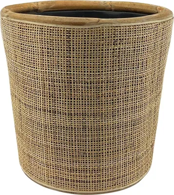 Produktbild von Korb aus Rattan – Ø 38 x 38 cm – Mit wasserdichtem Inneneinsatz – Hellbraun