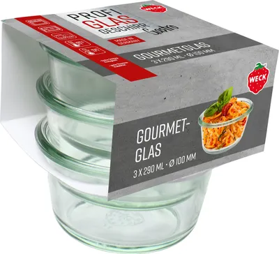 Image de 3er Set Gastropack 290 ml Gourmetgläser Weck ohne Deckel 76124