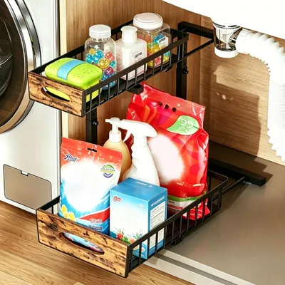 Obrázok produktu pre Elzusha – Výsuvná úložná zásuvka pod umývadlo, 2 úrovne