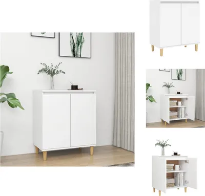 Produktbild von vidaXL Sideboard mit Massivholz-Beinen Weiß 60x35x70 cm Holzwerkstoff -  Sideboards