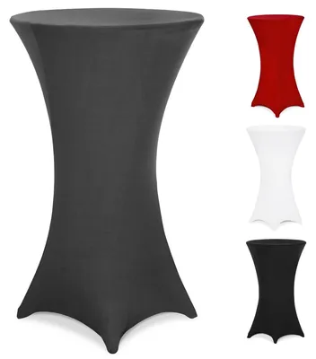 Immagine prodotto di Deuba Copritavolo Stretch per Tavoli Alti Rotondi Lavabile 30°C Piedi Rinforzati Tanti Colori e Misure Ø 60 cm Antracite