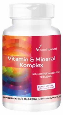 Obrázek produktu pro Solidchoice - Vitamintrend, komplex vitamínů a minerálů, 100 kapslí, multivitamin bez stearátu hořečnatého