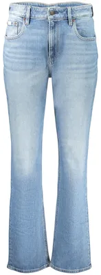 Image de Damen-Denim : Jeans bleu à taille haute et aspect délavé
