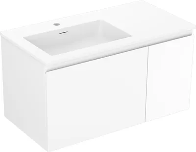 Immagine prodotto di Mexen Orio mobile da bagno 90 cm con lavabo Otis sinistro, 1S, 1D, bianco opaco - 91A13-09047-3-BBFF01-W18L01