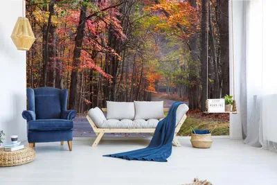 Produktbild von Vlies Fototapete BUNTE BÄUME 375 x 250 cm (inkl. Kleister) - Vlies Tapete, Wandtapete, Wandbilder - Tapete für Wohnzimmer Schlafzimmer, Büro, Küche - Montagefertig