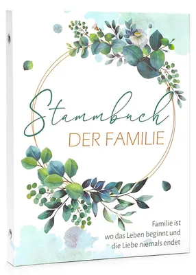 Familienstammbuch A5, Eucalyptus-Design, Hardcover, 17x22,5 cm
