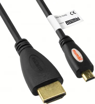 Produktbild von mumbi Premium High Speed Micro HDMI Kabel Full HD 3D / Micro HDMI D Stecker auf HDMI A Stecker - VERGOLDETE Kontakte 5,00m