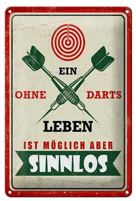 Produktbild von Blechschild Ein Leben ohne Darts ist möglich aber Sinnlos, 30 x 20 cm, Blechschilder Spruch Sport Hobby