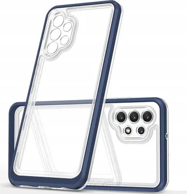 Immagine prodotto di Custodia Clear 3In1 per Samsung Galaxy A32 5G Gel Cover con cornice blu