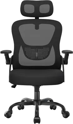 Imagen del producto de Silla de oficina ergonómica con reposacabezas ajustable, color