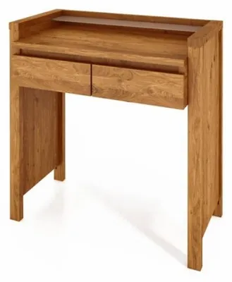 Produktbild von Schreibtisch Tinci aus Wildeiche massiv 85x45x86 mit 2 Schubladen und Holzbeinen