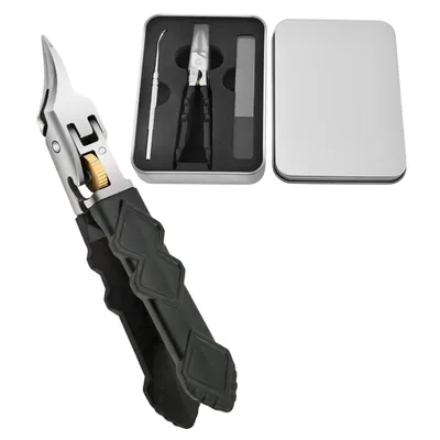 Produktbild von 3er Set Nagelzange für dicke Nägel, Edelstahl Nagelknipser Set, Fussnagelschere mit Sicherheitsverriegelung - PRECINAIL