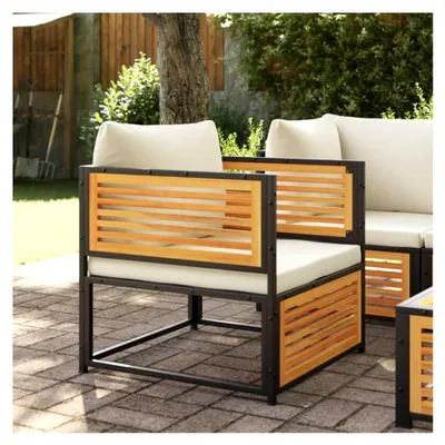 Produktbild von Gartenstuhl mit Kissen aus Akazienholz, Stühle für den Außenbereich, Gartenmöbel, Terrassenmöbel