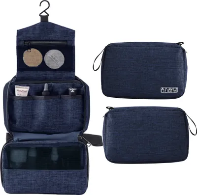 Produktbild von Tragbare Kulturtasche mit Haken zum Aufhaengen, Reisetasche fuer Toilettenartikel, wasserabweisende Kosmetiktasche, Reise-Make-up-Organizer, grosse Kapazitaet, Kultur-Organizer fuer Frauen und Maedchen