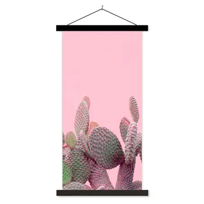 Produktbild von MuchoWow® Textilposter Kaktus - Pflanzen - Sommer 60x120 cm mit schwarzem Rahmen - Magnete