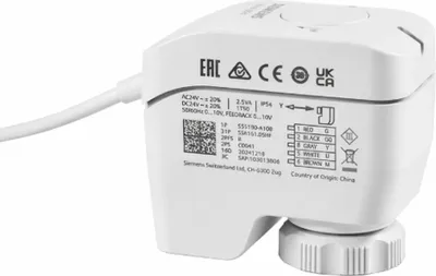 Obrázek produktu pro Siemens pohon 100 N pro malé ventily 24 V AC 0..10 V 65 s 6,5 mm, 1 ks.