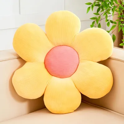 Obrázek produktu pro Polštář ve tvaru květiny - žlutý - 37,8 cm