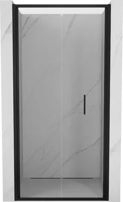 Zdjęcie produktu dla Mexen Exo Drzwi Składane 100 cm Transparentne Czarne Hartowane