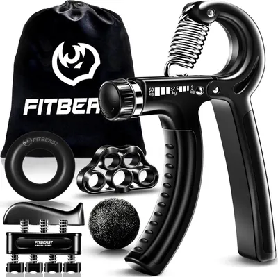 Produktbild von Verstellbare Handtrainer-Set zur Kraftsteigerung und Stressreduktion - 5-teiliges Trainingsset für Unterarme, Finger und Hände