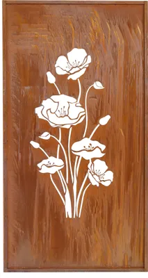 Produktbild von Badeko Parawand „Mohnblume“ in Edelrostoptik