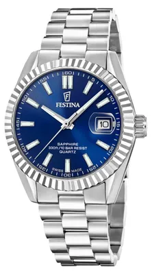 Produktbild von Festina F20084/B Herrenarmbanduhr Stahl/Blau mit Saphirglas