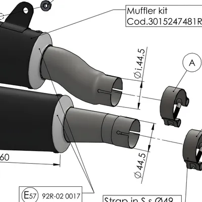 Produktbild von Schalldämpferhülle LeoVince Auspuff-Ersatzteil Hülle Endschalldämpfer, schwarz, 160mm, rechts für LV-10