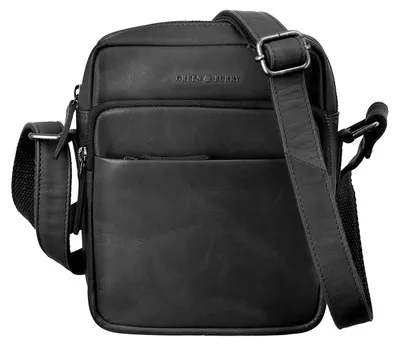Produktbild von GREENBURRY Leder Umhängetasche Fiorentina Crossover Bag Black schwarz