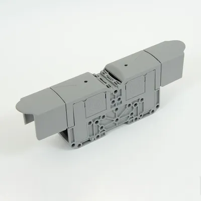 Produktbild von ONKA 120mm2 M10 Schraubschienenverbinder Reihenklemme mit Schutzabdeckung, grau, 1030073