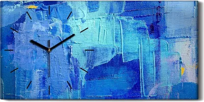Produktbild von Wanduhr Uhr Wandbild Leinwand Geräuschlos 60x30 Malerei Abstrakte Kunst - schwarze Hände