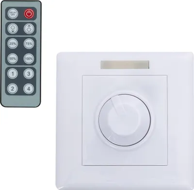 Produktbild von Controller Wanddimmer für Einfarbige LED-Streifen 12/24V DC mit IR Fernbedienung Einfarbig