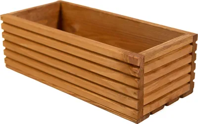 Produktbild von Blumenkasten aus Holz | Pflanzkasten | Blumentopf 44 x 20 x 14,5cm | Kräutertopf | Topf mit Kunststoffeinsatz | Imprägniert | Hellbraun