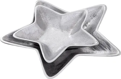 Produktbild von Dekoschalen 2er Set Starlight silber Weihnachtsdeko Aluminium Stern