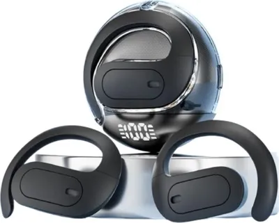 INF KI Smart Übersetzung Bluetooth Kopfhörer - OWS Digitalanzeige Sportkopfhörer Schwarz