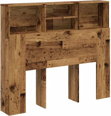 Produktbild von vidaXL Bett-Kopfteil mit Ablagen Altholz-Optik 120x19x103,5 cm