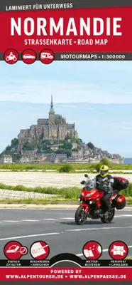 Produktbild von MoTourMaps Normandie Auto- und Motorradkarte 1:300.000