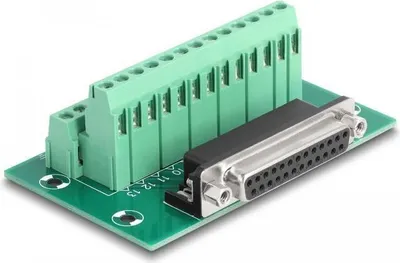 Produktbild von DeLOCK D-Sub 25 Pin Buchse zu Terminalblock für Hutschiene, 51 mm, 86 mm, 30 mm, China