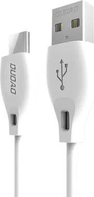 Produktbild von DUDAO L4M USB-A to microUSB cable 2m white, 2 m, USB A, Micro-USB A, USB 2.0, 0,48 Gbit/s, Weiß