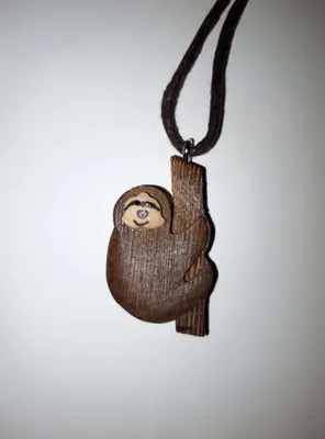 Produktbild von Kette Faultier, Holzanhänger Ketten Modeschmuck Holzkette Faultiere