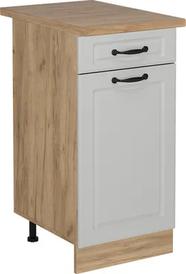 Produktbild von Küchenunterschrank Vicco R-Line Weiß Landhaus 40 cm , AP Eiche, Model 53730
