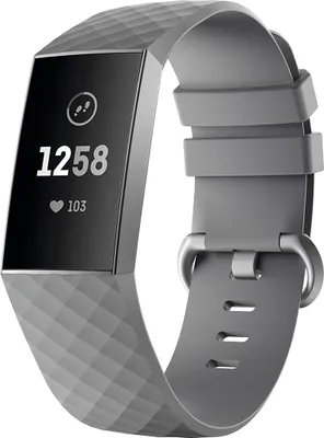 Produktbild von Für Fitbit Charge 3 / 4 Armband Ersatzarmband Silikon Sport Watch Fitness GRAU Ersatz Armbandgröße S