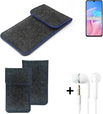Produktbild von K-S-Trade Handy Schutz Hülle kompatibel mit Huawei Enjoy Z 5G Schutzhülle Handyhülle Filztasche Pouch Tasche Case Sleeve Filzhülle dunkelgrau,