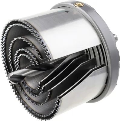 Produktbild von Wolfcraft Lochsägen-Set Profi Metallkörper Ø 28, 35, 50, 68, 75 mm Sechskant