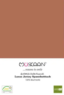 Produktbild von Jersey Spannbettlaken 180x200 - 200x200 cm Nougat Braun - 100% Baumwolle