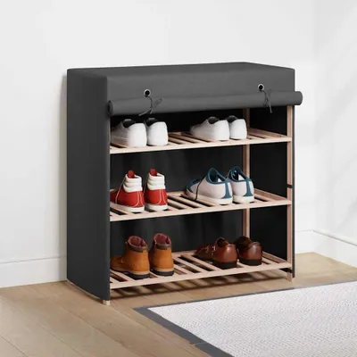 Zdjęcie produktu dla vidaXL Szafka na buty z pokrywą Szara 79 x 40 x 80 cm Tkanina