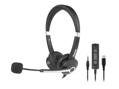 Produktbild von Hamlet HHEADM-CJS, Kabelgebunden, Büro/Callcenter, 20 - 20000 Hz, 95 g, Kopfhörer, Schwarz