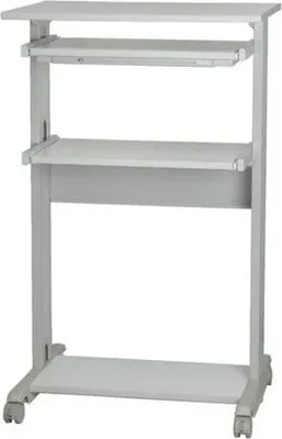 Produktbild von ROLINE PC-Steh-Arbeitsplatz, Rechteckige Form, Metall, Kunststoff, Grau, Weiß, 680 mm, 450 mm, 1100 mm