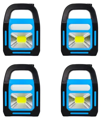 Produktbild von 4er Set Solar Campinglaterne USB wiederaufladbar COB LED Taschenlampe wasserdicht Notfalllampe für Outdoor