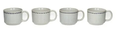 Produktbild von Pomax Tulua 4er-Set Becher aus Steinzeug, Weiß, Ø 9 x H 6,9 cm
