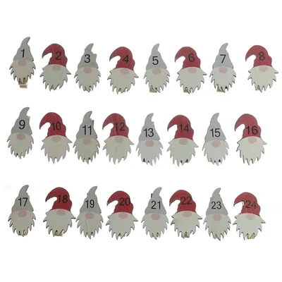Produktbild von Adventskalender Girlande Santa 24x22x1,3cm 24 Teile
