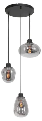 Produktbild von Steinhauer Pendelleuchte Reflexion 3-flammig Mattes Schwarz 30x30cm